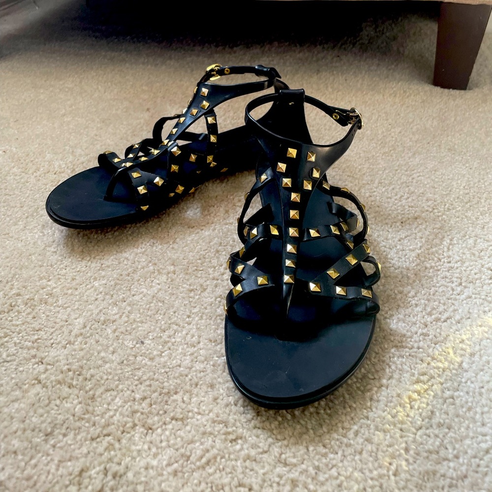 Zara basics studded sandals